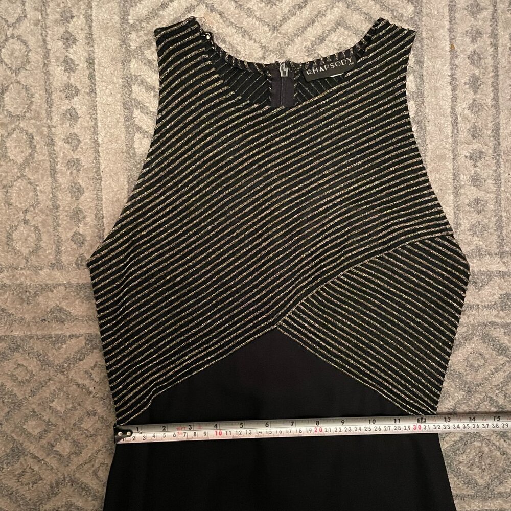 Rhapsody Party Dress Black and Gold Sparkly Size 6 - Picture 8 of 8